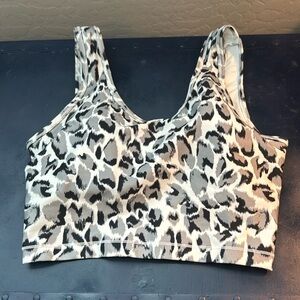 Leopard print crop top sports bra size M